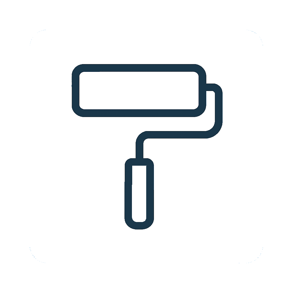 Malerpinsel oder Malerrolle Icon